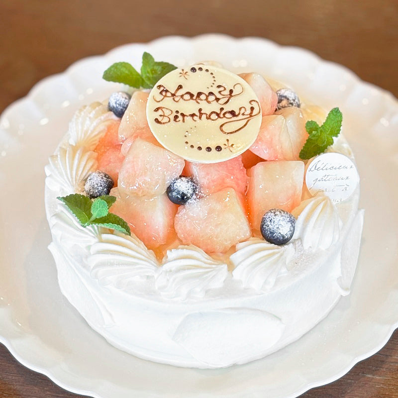 【季節限定】白桃のケーキ（12cm・15cm・18cm）