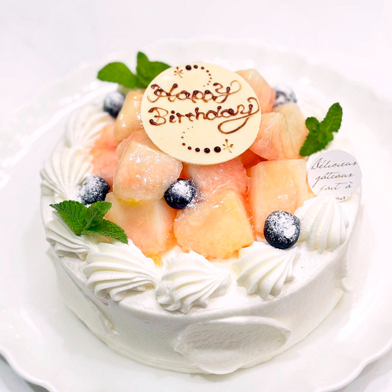 【季節限定】白桃のケーキ（12cm・15cm・18cm）
